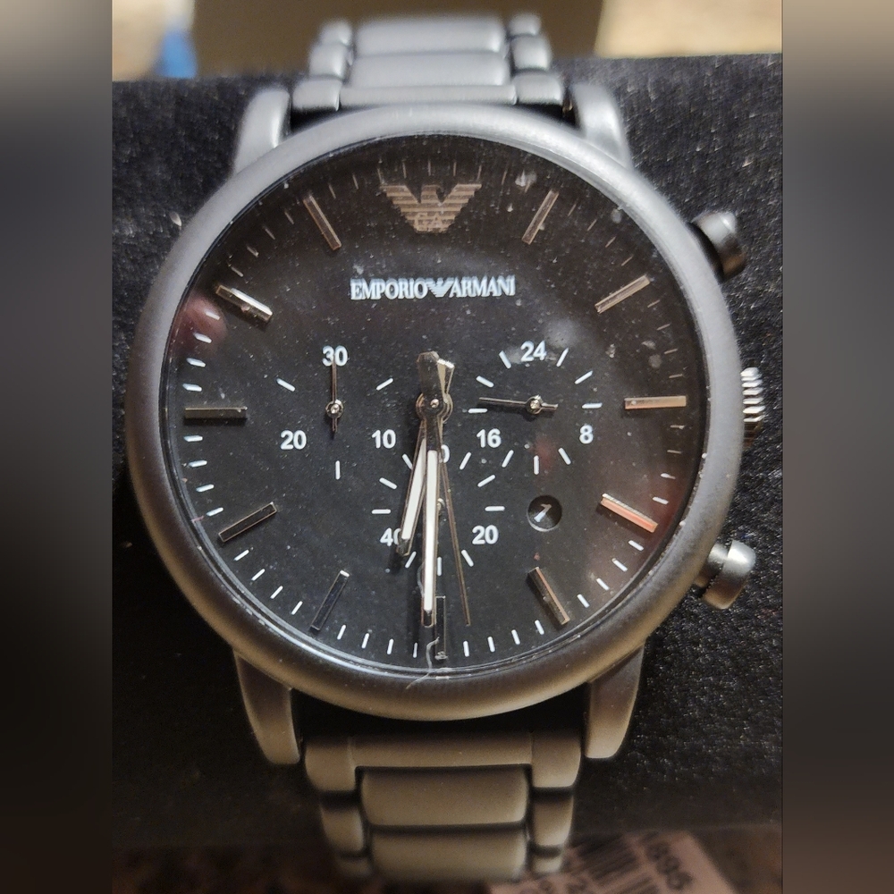 Emporio Armani Men's Black Stainless Steel Watch